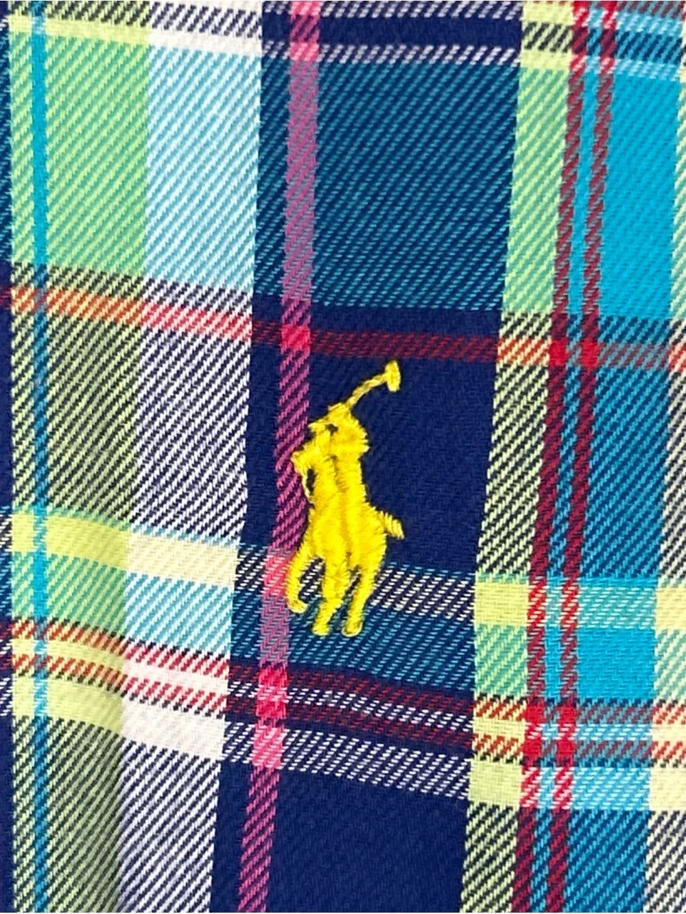 Ralph Lauren Relaxed Fit Teen Boys Size XL Long Sleeve Bold Square Plaid Button